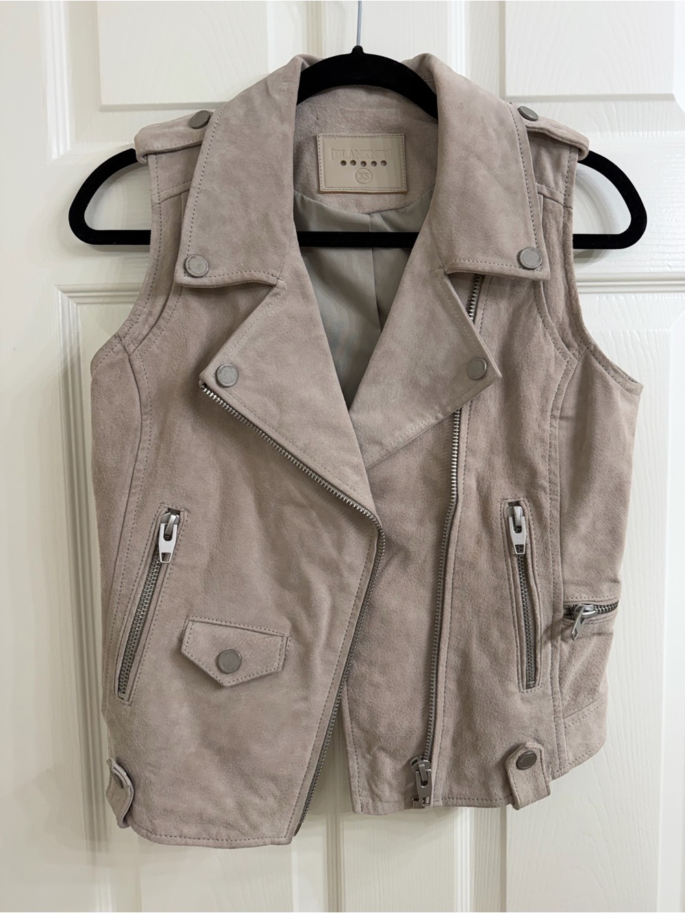 Blank NYC Taupe Suede Moto Vest Size XS